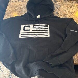 Men's Large Black Hooded Sweatshirt with Logo